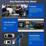 1080P Dash Cam WiFi Front & Rear Camera with Night Vision for Cars