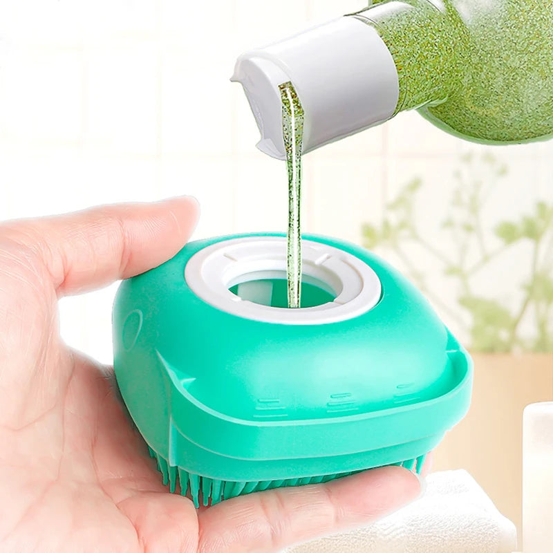 Dog Bathing Brush Silicone Shampoo Dispenser for Dogs and Cats Grooming Tool