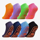 Unisex Silicone Non-Slip Grip Trampoline Socks - 1/4 Pairs for Yoga & Pilates