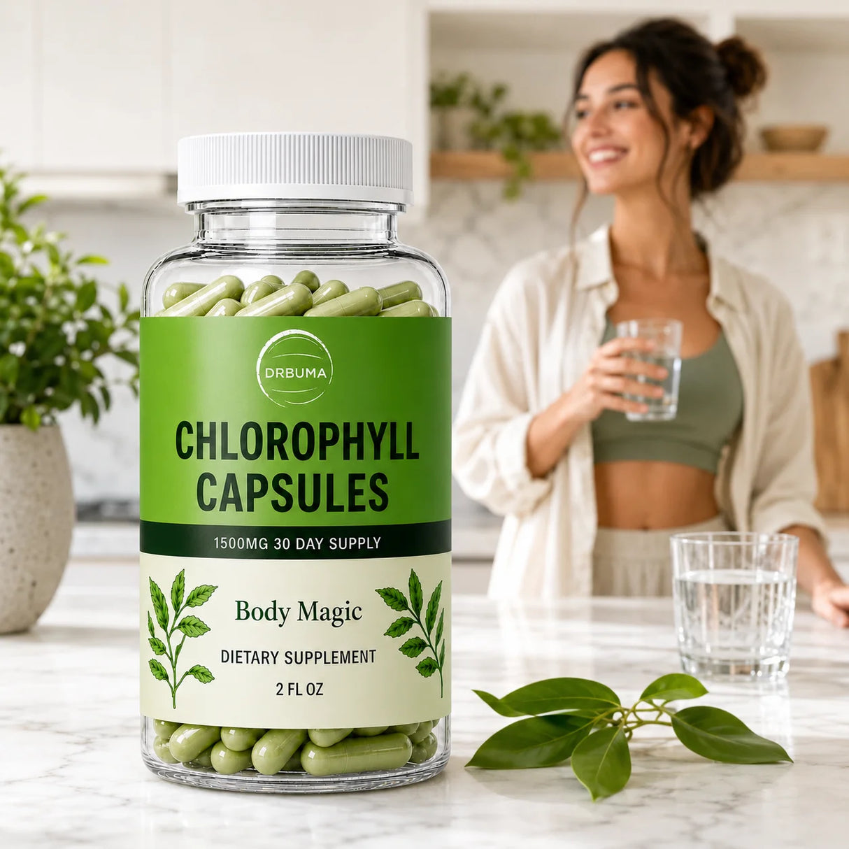 Chlorophyll Capsules with Natural Plant Formula, 30 Count