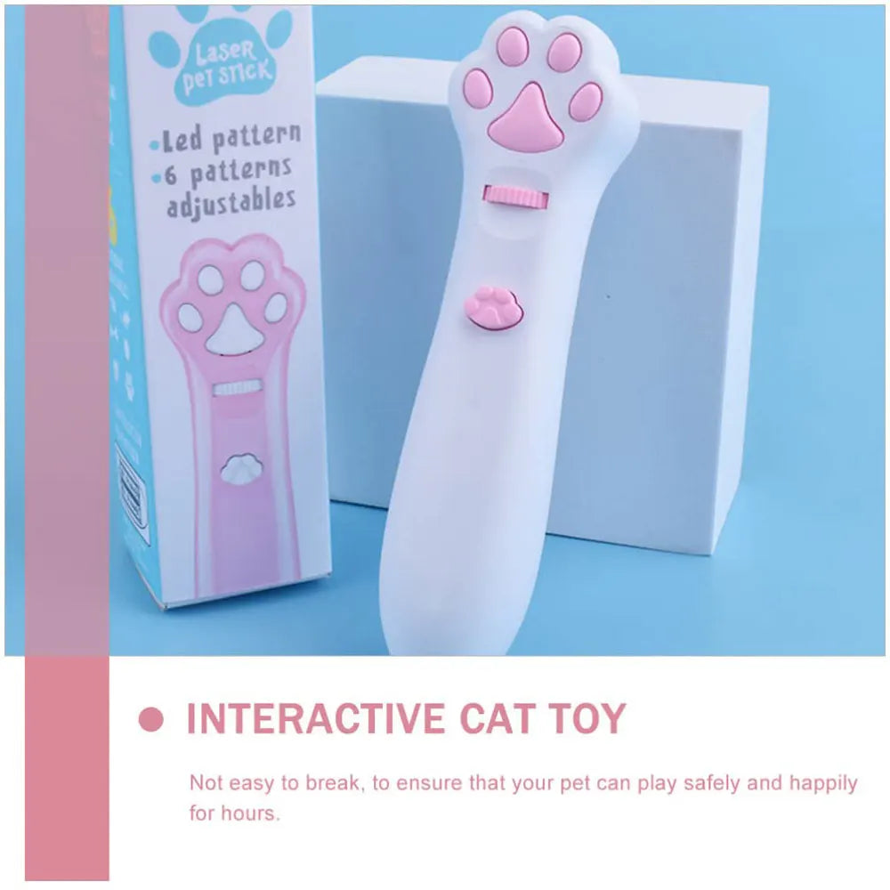Laser Cat Teasing Stick LED Light Pointer Interactive Pet Toy for Cats & Dogs