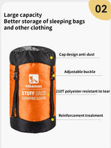 Outdoor Sleeping Bag Compression Sack - Large Capacity Portable Storage