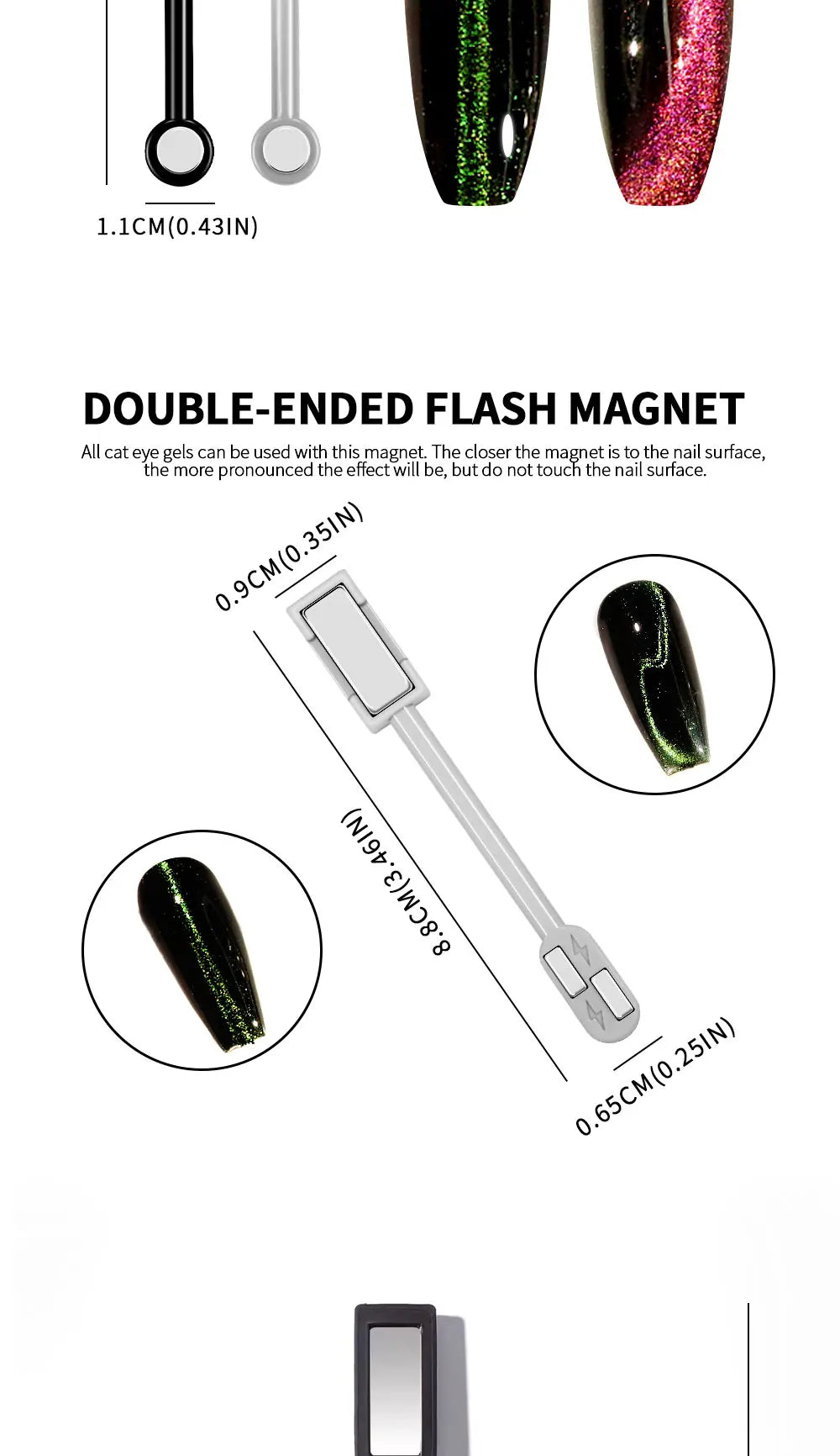 Nail Art Magnetic Stick Wand Pen Set for 3D Gel Painting - 4 Tools