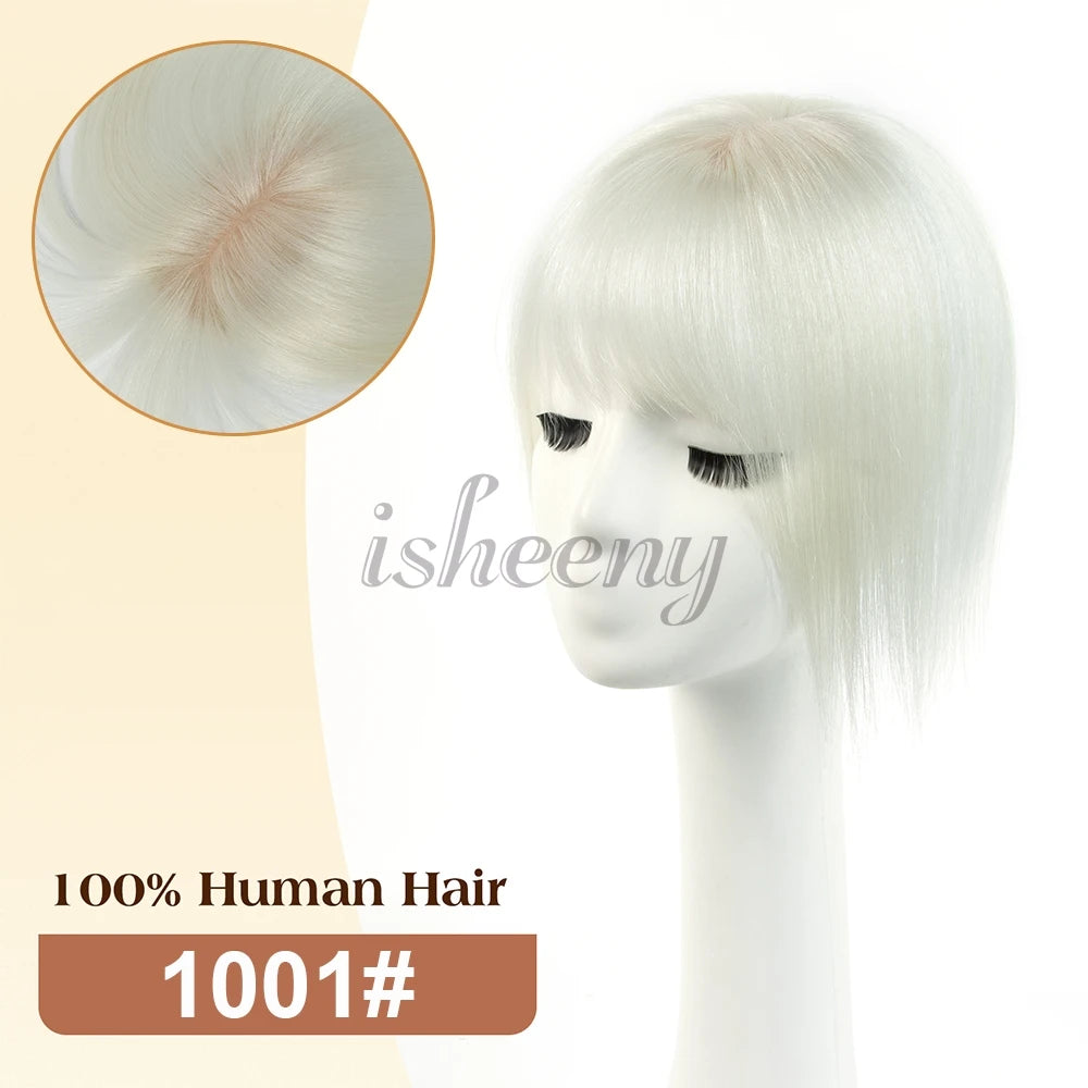 Human Hair Toppers 5x9cm Base Net 20cm Natural Look Hairpiece