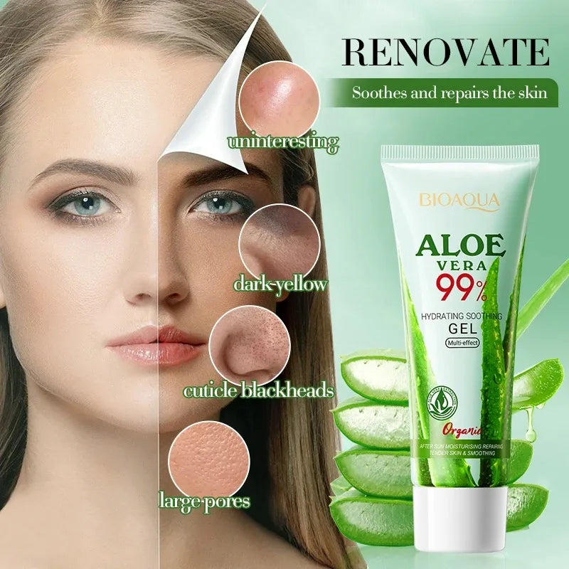 Aloe Vera Gel for Face and Body, Hydrating and Moisturizing, 66ml