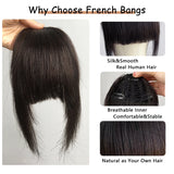 Clip On Bangs Wig for Women - Straight Human Hair Hairpiece