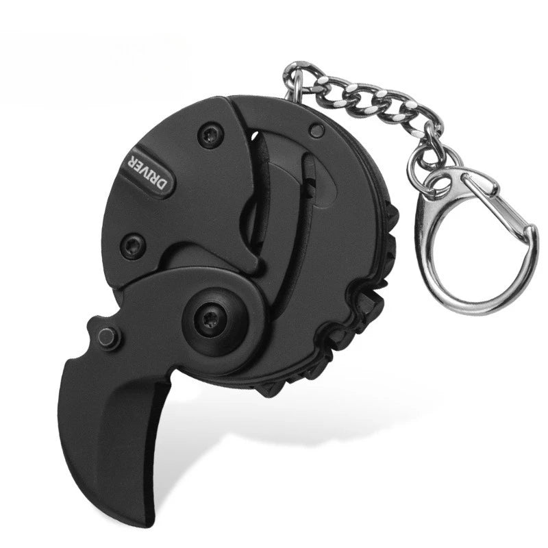 Multifunctional Keychain Screwdriver Hexagon Folding Coin Knife EDC Tool