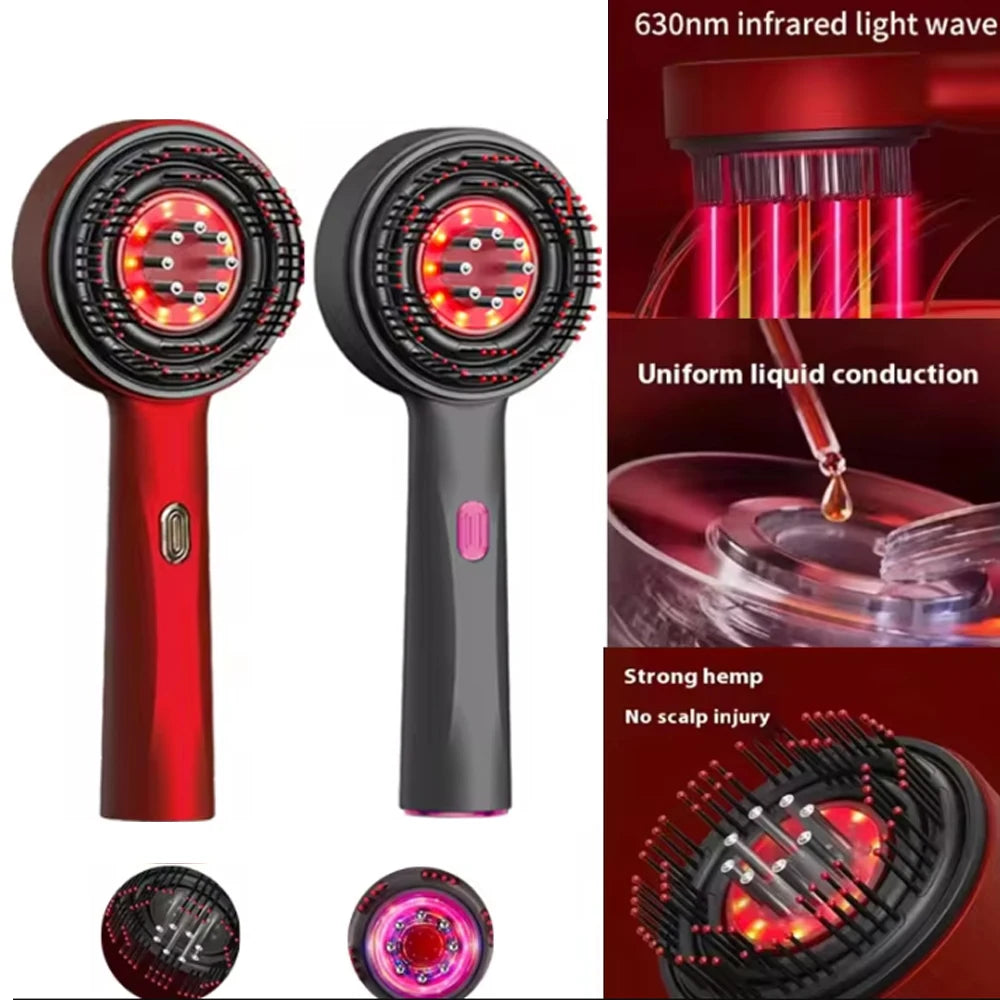 Electric Vibration Massage Comb with Red Light Therapy for Hair Growth