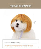 Pet Wig for Dogs & Cats - Curly & Straight Hair - DIY Halloween Accessory