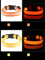 Nylon LED Dog Leash & Collar Set - Glow in the Dark, Safety Flashing Light