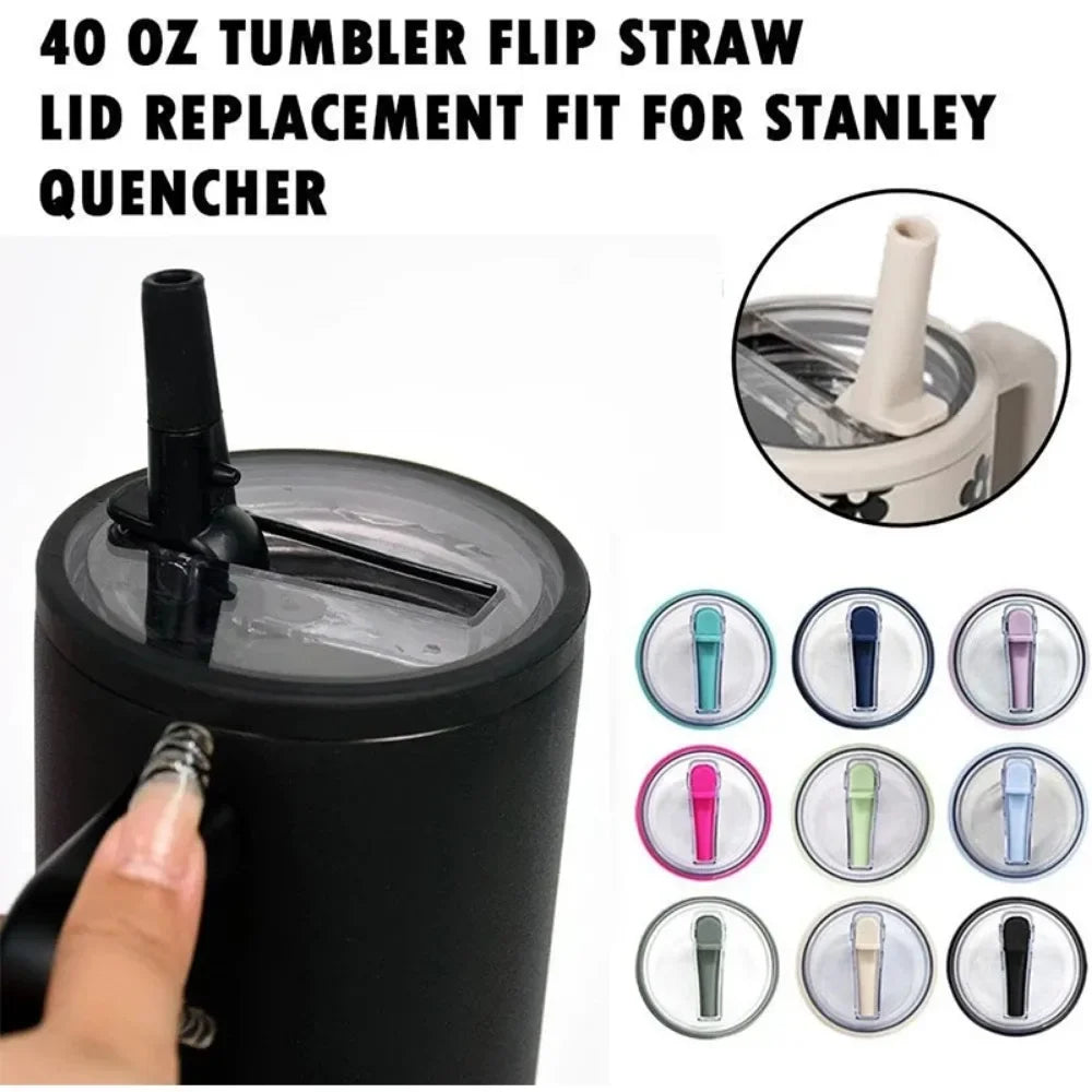 Stanley 40oz Spill-Proof Cup Cover with Spiral Straw Accessory
