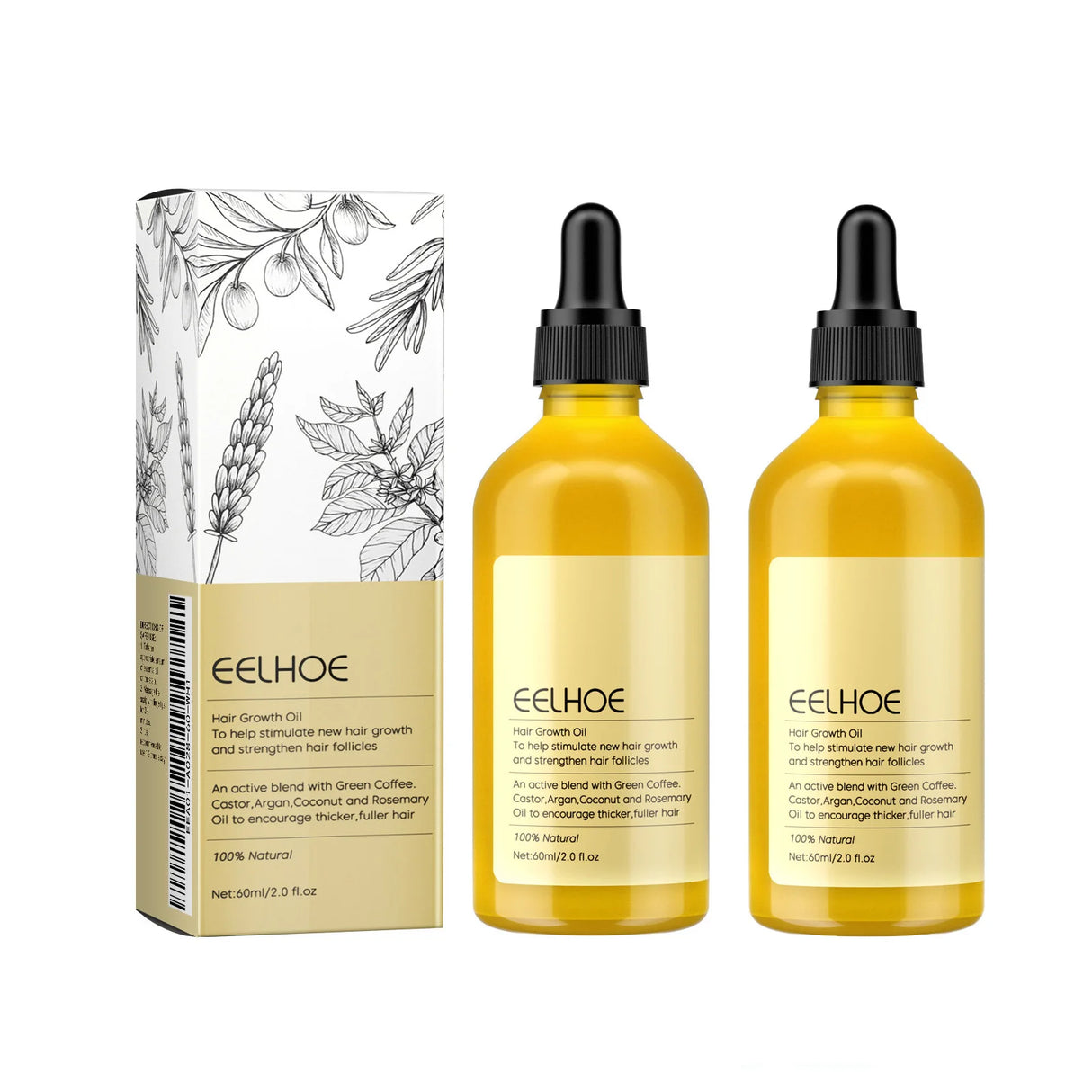 Natural Hair Growth Oil Serum - 1/2/3pcs Rosemary Anti Hair Loss Treatment