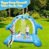 Inflatable Whale Sprinkler Water Toy 3-in-1 Splash Pad for Kids & Dogs