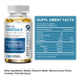 Omega-3 Fish Oil Capsules 3600mg - 120 Counts for Heart & Brain Health