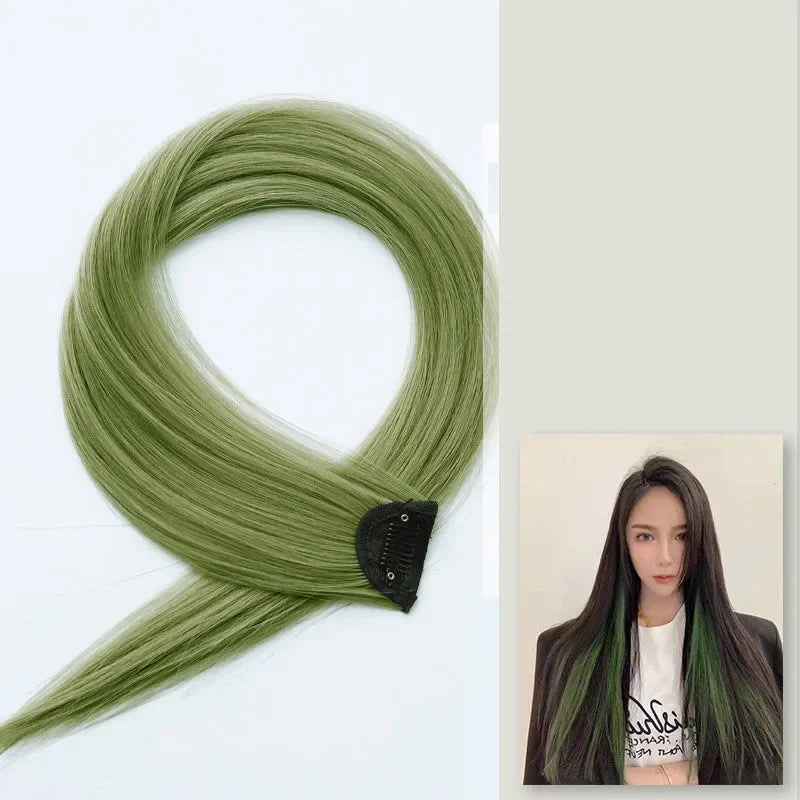 60cm Clip In Hair Extensions Synthetic Long Straight Hairpiece Accessories