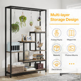 Tribesigns 5-Tier Tall Indoor Plant Stand with 10 Hanging Hooks, 70.9 Inches
