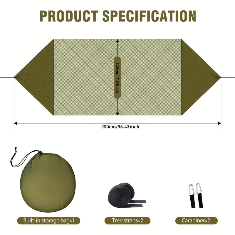 Ultralight 2-In-1 Camping Hammock with Mosquito Net, 1.6lbs