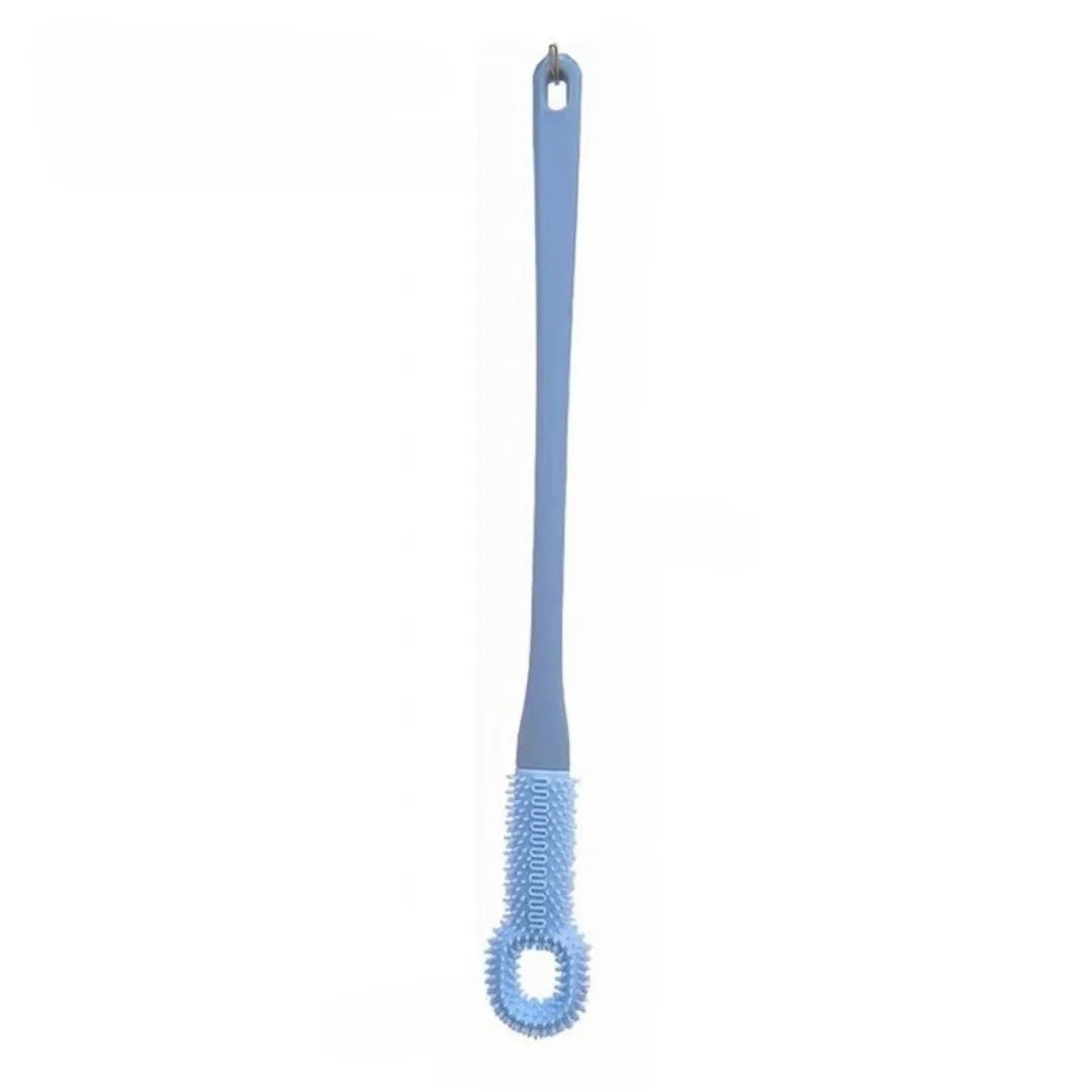 Comfort Silicone Brush Long Handle Soft Rubber Toe Gap Brush for Foot Care