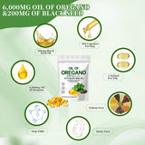 Oregano Oil and Black Seed Oil Capsules, 6000mg, 300 Softgels
