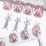 Cat Eye Magnet Set 9pcs for Nails - Heart Shaped Rabbit Design DIY Tool