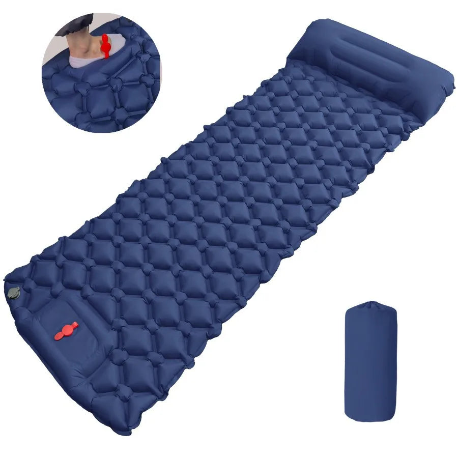 Inflatable Camping Mattress Pad with Pillows - Ultralight Air Mat