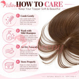 Human Hair Topper with Bangs, 10 Inch Clip-In Hairpiece, 5x9cm Base
