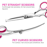 Pet Safe Scissors Set - 4pcs Stainless Steel Dog Grooming Shears