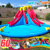 Inflatable Backyard Water Park for Kids - 12-in-1 Blow Up Slide