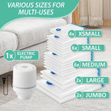 Vacuum Storage Bags with Electric Pump, 20 Pack for Clothes and Bedding