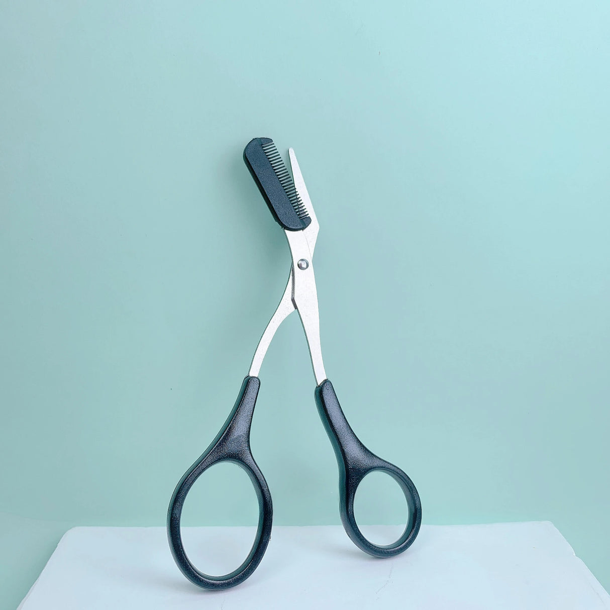 Pink Eyebrow Trimming Scissors with Comb - Stainless Steel Grooming Tool