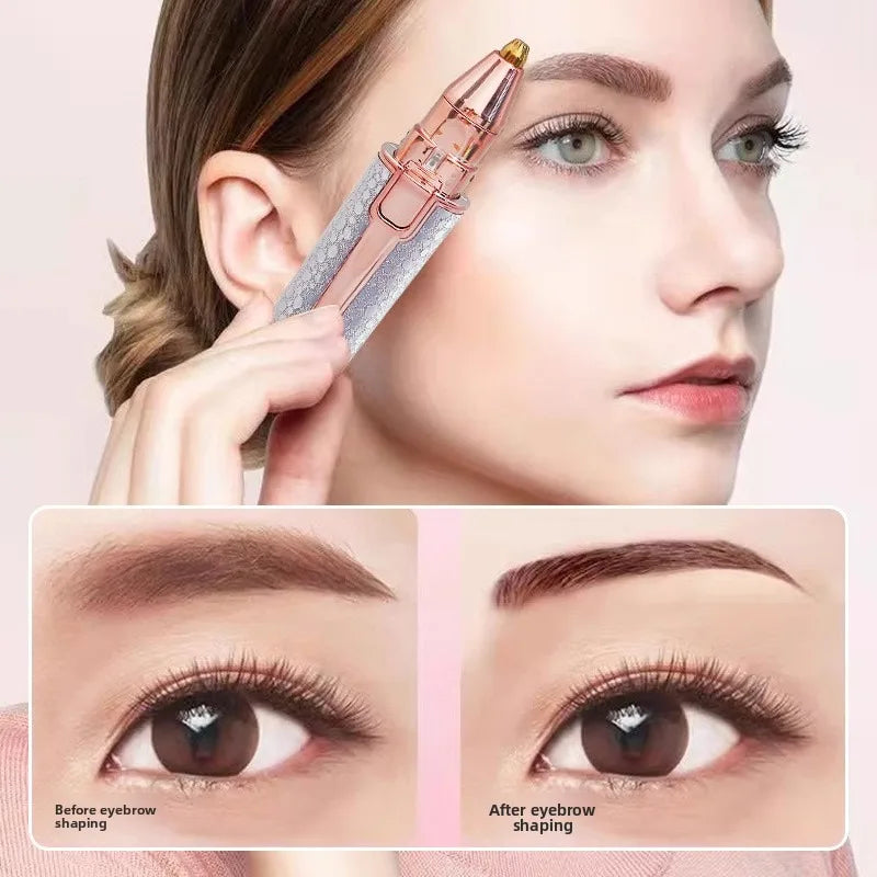 Electric Eyebrow Trimmer Rechargeable Painless Facial Hair Remover for Women