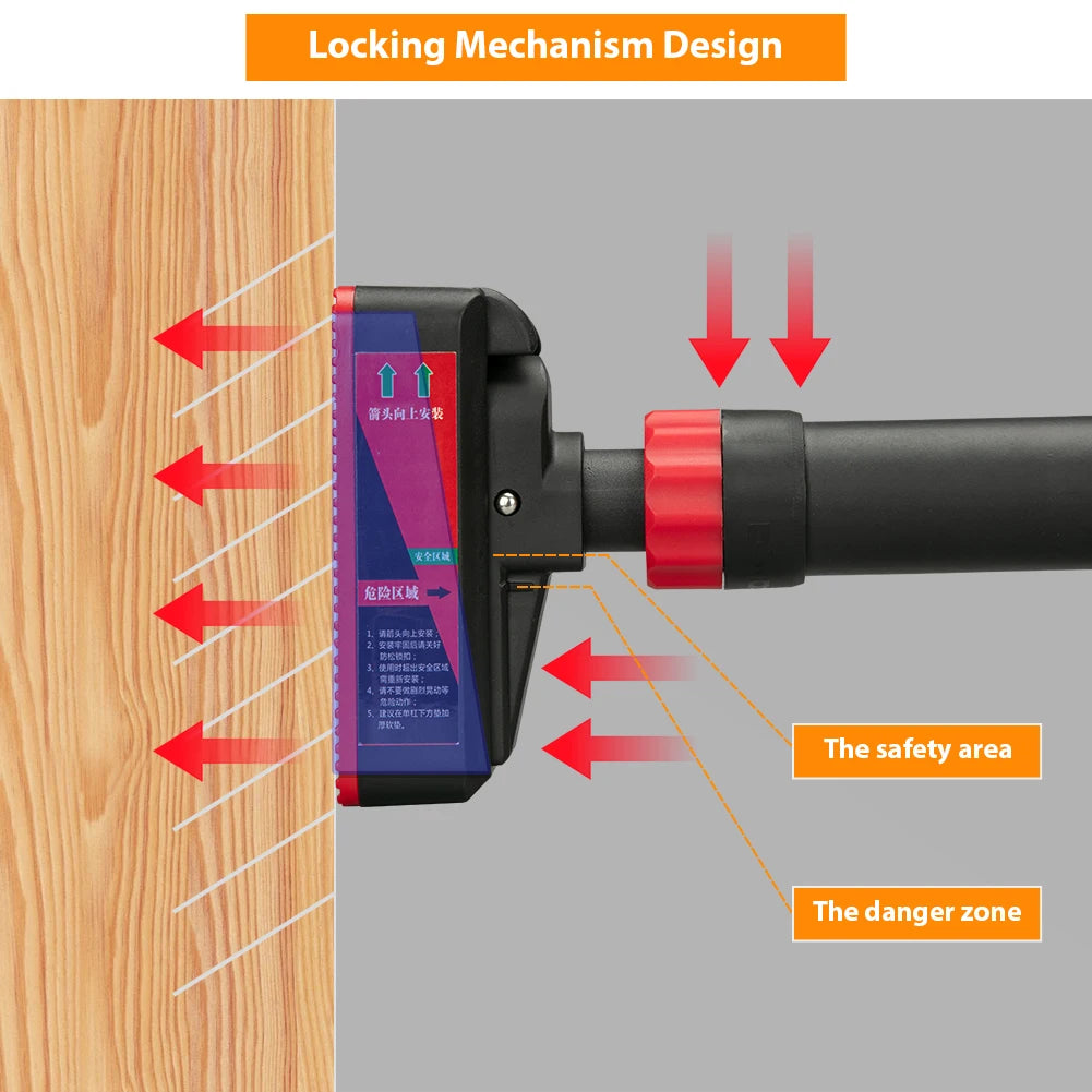 Adjustable Pull-Up Bar with Level Gauge 69-92cm, 200kg Max Load Capacity