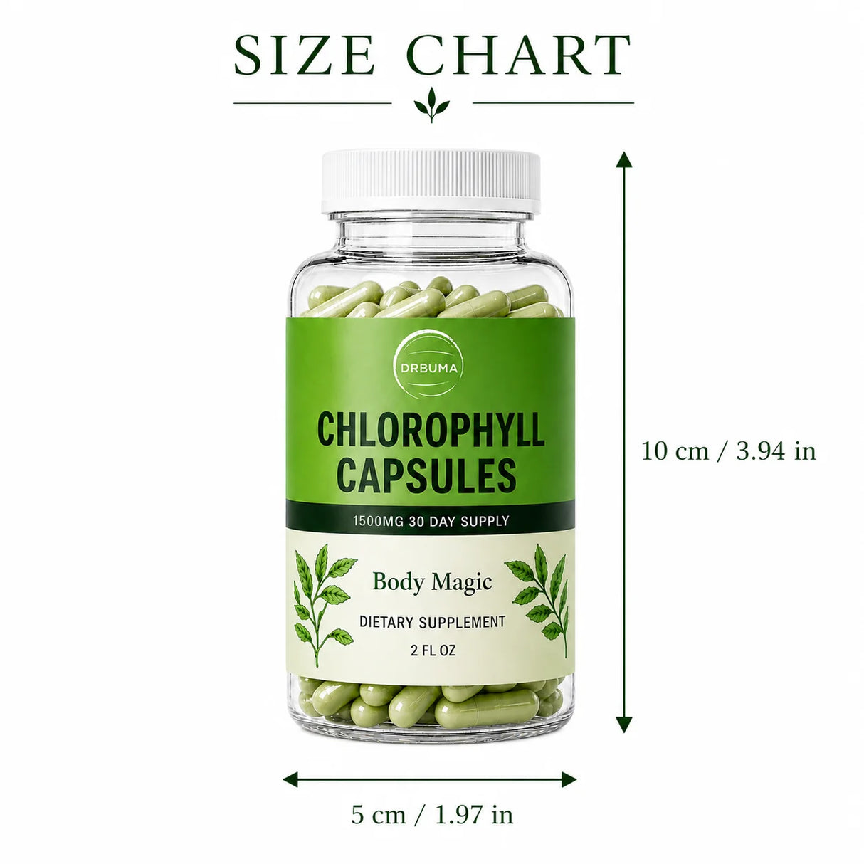 Chlorophyll Capsules with Natural Plant Formula, 30 Count