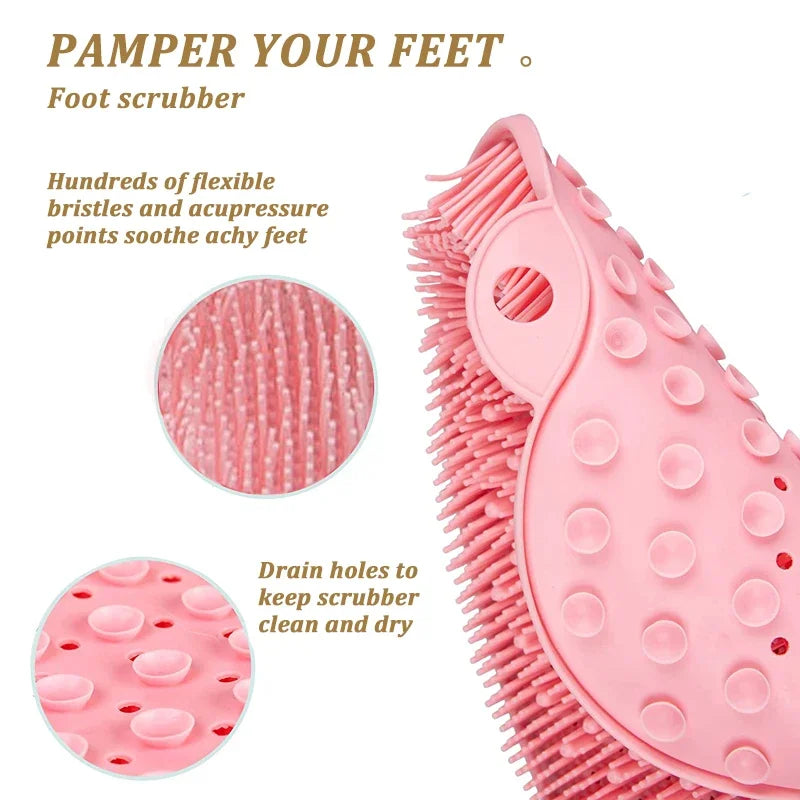 Silicone Foot Scrubber Brush Pad with Suction Cups for Bath Massage
