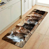 Creative Kitten Element Pattern Area Rug - Indoor Doormat for Home Decor