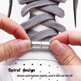 Automatic Flat No Tie Shoelaces with Swivel Buckle for Sneakers Adults Kids