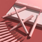 Matte Lip Liner Pencil Set 12 Colors Waterproof Highly Pigmented Makeup