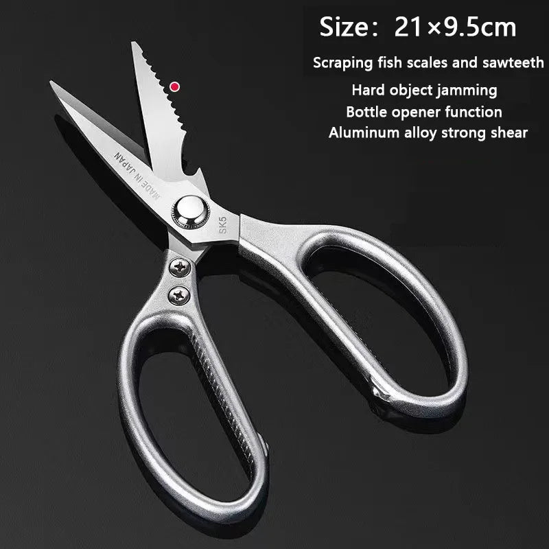 Multifunctional Stainless Steel Kitchen Scissors for Meat & Fish Cutting