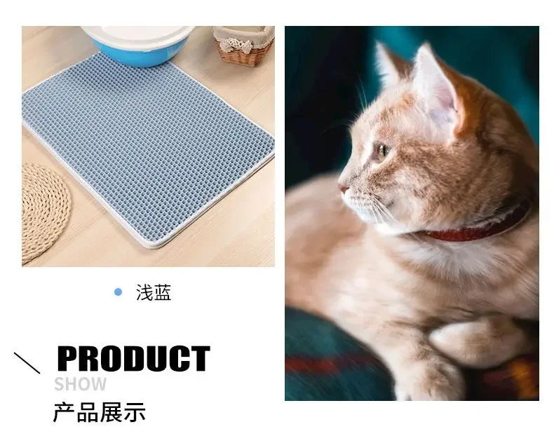 Cat Litter Mat Double Layer Waterproof Non-Slip Washable 15" Pad