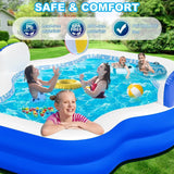 Oversized Inflatable Swimming Pool for Adults with Pump, 121 x 90 x 22 Inches