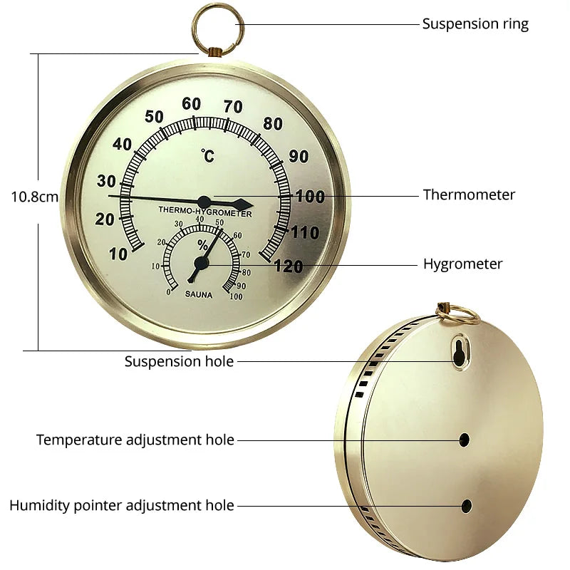 Sauna Thermometer Hygrometer Wall Hanging Bath Room Accessories