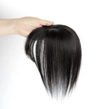 Human Hair Toppers with Clips for Volume and Length, 5x9cm Base
