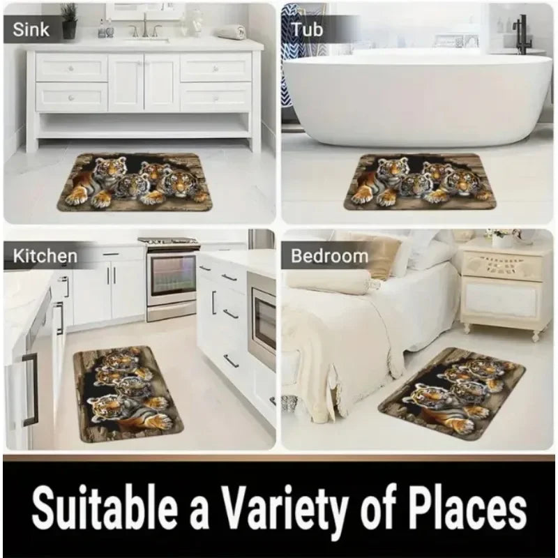 3D Illusion German Shepherd Doormat Soft Non-Slip Indoor Outdoor Rug