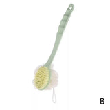 Two-Sided Silicone Shower Body Brush with Long Handle for Exfoliating