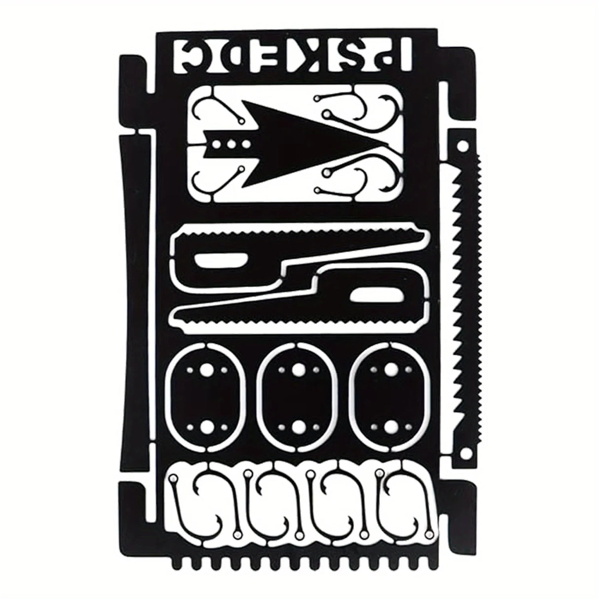 Outdoor Stainless Steel Survival Tool Card for Fishing & Camping