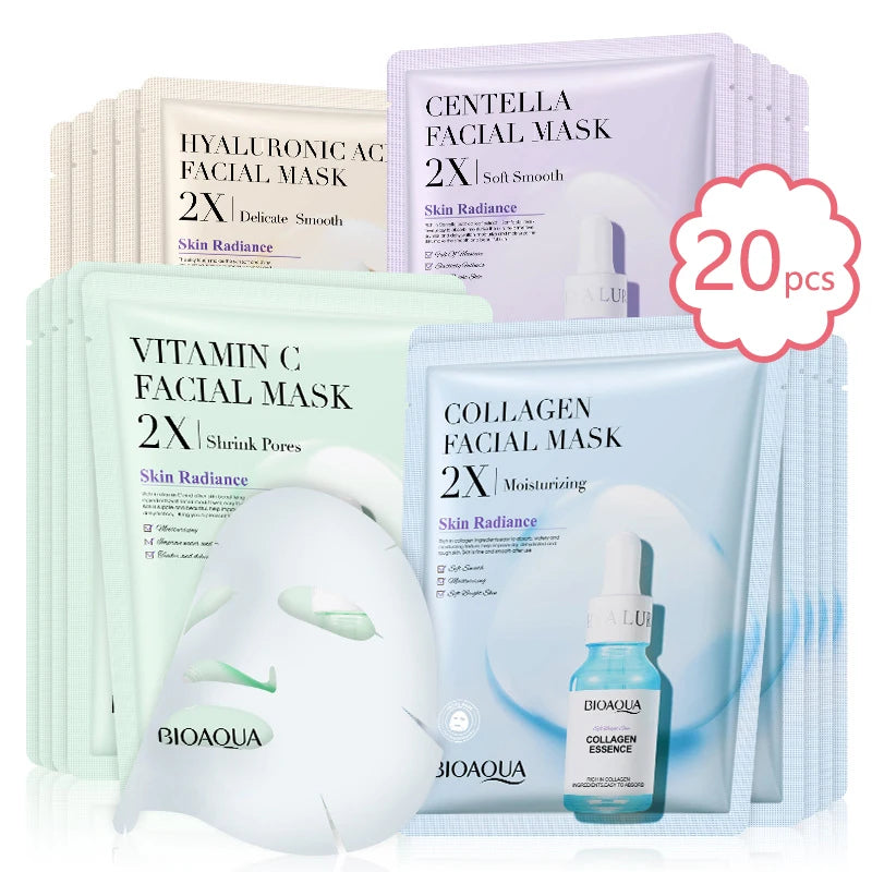 Centella Collagen Face Mask 20pcs Hydrating Skin Care Sheet Masks