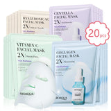Centella Collagen Face Mask 20pcs Hydrating Skin Care Sheet Masks