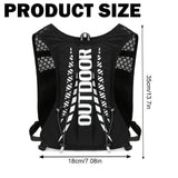 Lightweight Hydration Backpack Vest for Running, Hiking, Cycling - 1pc