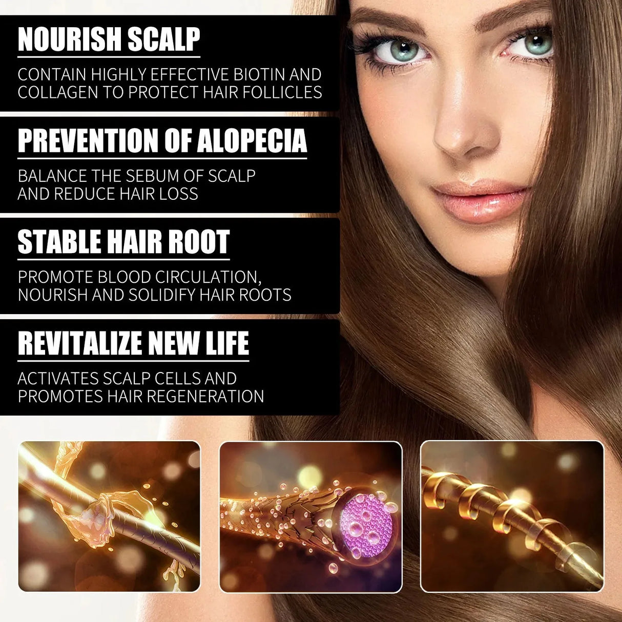Collagen B7 Vitamin Hair Growth Essential Oil Scalp Treatment Set, 66ml