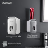 Automatic Toothpaste Dispenser Wall-Mounted Squeezer Toothbrush Holder Rack
